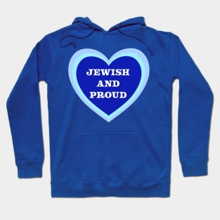 "Jewish and Proud" Retro Blue Heart Design, made by EndlessEmporium Hoodie